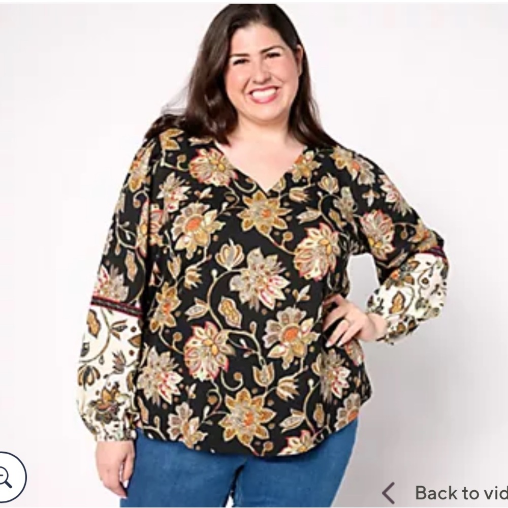 Belle by Kim Gravel boho chic blouse